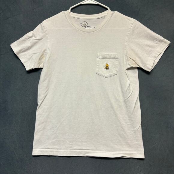 KAWS x Peanuts Woodstock Shirt Uniqlo Pocket Patch Skater Basic Snoopy Kidcore - Picture 1 of 13